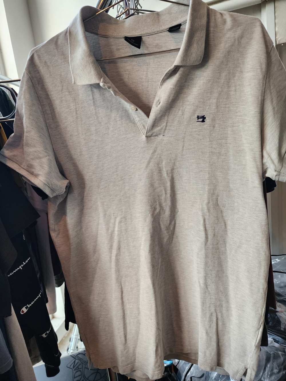 Scotch & Soda Men's Light Taupe Polo with Navy Logo